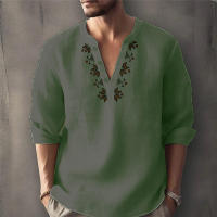 Blusa de algodón para hombre, camiseta informal de media manga con cuello Henley, talla grande, negro, blanco, gris, verde, 3xl, 2xl - details 6