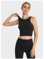 Sujetador Deportivo Inalámbrico SHINBENE para Mujer con Collar de Halter y Top de Yoga para Gimnasio con Bra Incorporado Sensación Desnuda en la Espalda - details 18