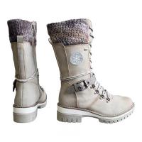 Botas Martin de gran tamaño para mujer, otoño e invierno, comercio exterior, nuevas botas de nieve europeas y americanas, tacón grueso de tubo medio redondo - details 2
