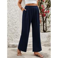 Pantalones sueltos y cómodos de pierna recta, pantalones de mujer con cintura elástica para - details 23
