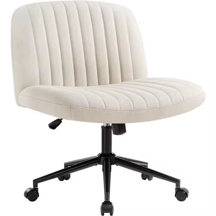 Tocador Giratoria con Ruedas,Silla de Escritorio Ajustable en Altura con Acolchado de Tela,Silla Tapizada con - 1