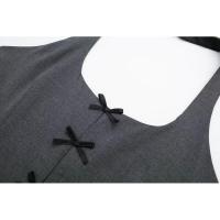 BUNO-Top con cuello Halter para mujer, camisetas sin mangas con espalda descubierta, camisetas sin mangas de satén Y2k con lazo, Top corto de playa para verano, moda informal en negro y blanco - details 12