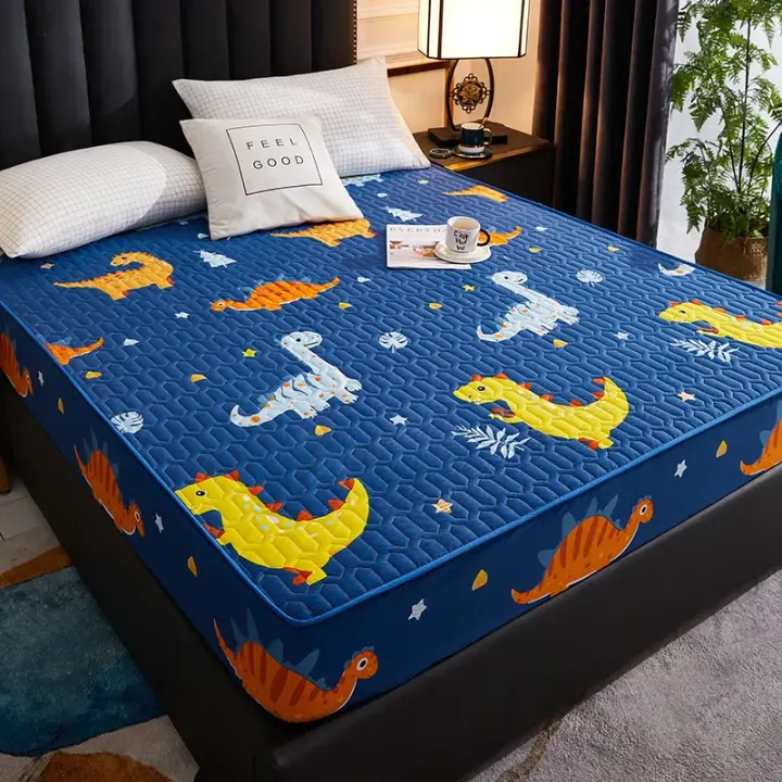 Funda de colchón gruesa impermeable, alfombrilla de látex acolchada, fundas de cama, Protector de sábana ajustable agradable para la piel, colcha 150/160/180x200 - 1