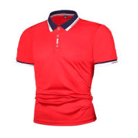 Nueva camiseta de verano con contraste de color patchwork, POLO de manga corta de moda deportiva juvenil para hombre - details 6