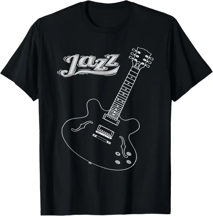 Camiseta de Guitarra de Jazz Vintage Moda para Hombres Estilo Musical - 1
