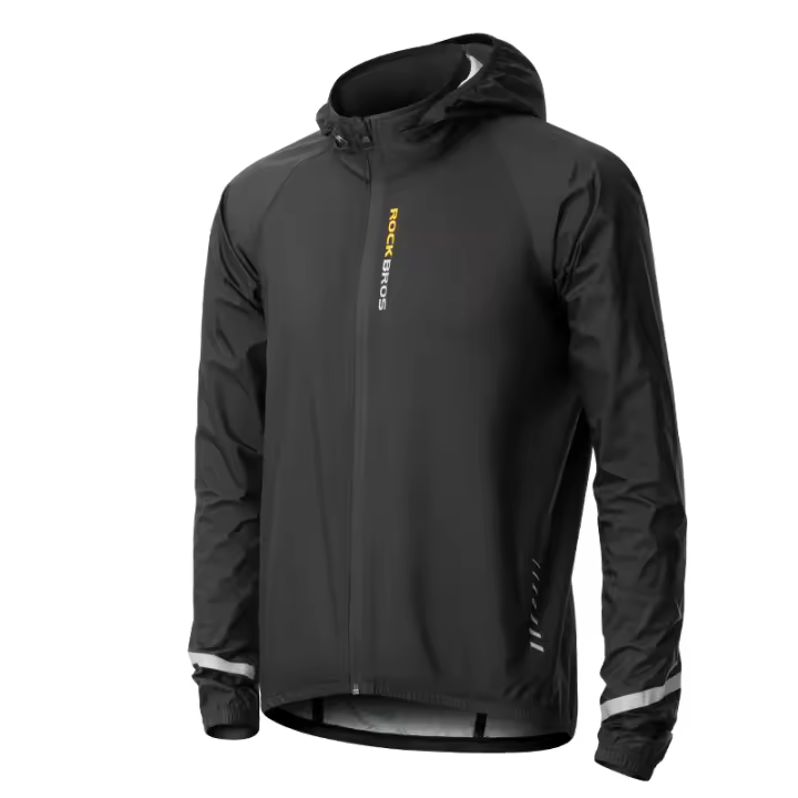 ROCKBROS-chubasquero impermeable para ciclismo, chaqueta ligera para motocicleta, abrigo transpirable reflectante con capucha, cortavientos para exteriores - 1