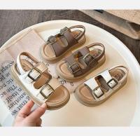 Sandalias de playa informales para niños y niñas, zapatos planos con hebilla de Metal para vacaciones de verano, diseño minimalista de estilo neutro elegante - details 2