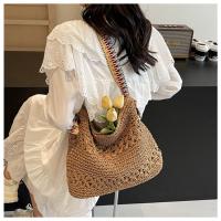 Vacaciones viento playa paja bolsa mujer 2025 nuevo viento perezoso tejido bolsa de gran capacidad moda hombro axila bolsa - details 8