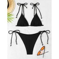 Bikini liso para mujer, color, bolso triangular, traje de baño con cordón, bikini de Europa y América, color, bolso, traje de baño, - details 8