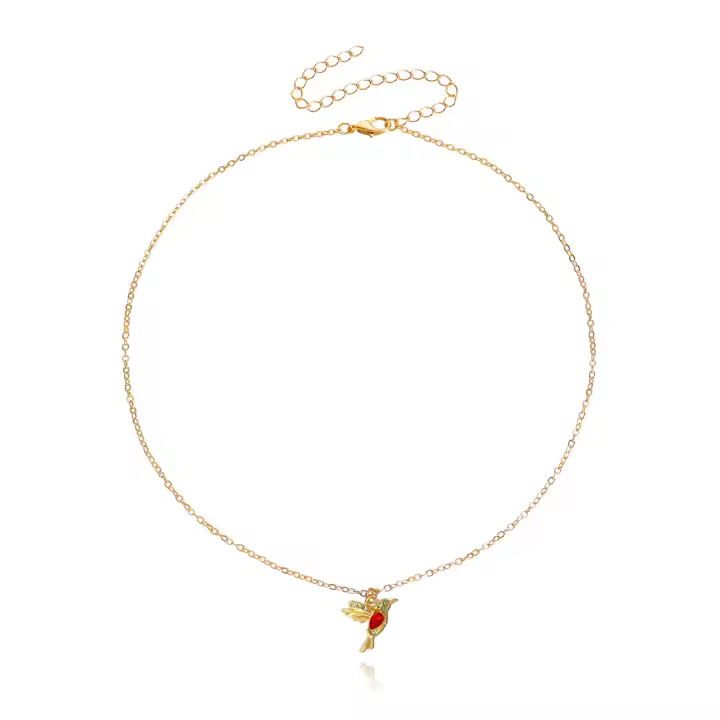 Collar con colgante de pájaro de diamante con microincrustaciones de una sola capa para mujer, collar Popular de estilo coreano - 1