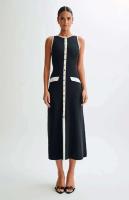 Elegante Vestido de Punto para Mujer Vestido Largo de Verano sin Mangas Estilo de Oficina Chic - details 1