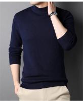 2024 nuevos suéteres de cachemira de medio cuello alto para hombres, jerseys de punto para hombres jóvenes, suéter delgado para hombres - details 6