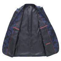 Chaqueta de esmoquin Floral para hombre, traje bordado rosa - details 4