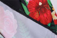 Women vintage spaghetti strap floral print high waist elegant sleeveless a-line party midi dress - details 24