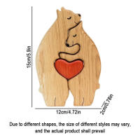 Rompecabezas de Arte de Madera de Familia de Oso Decoración de Navidad 2023 - details 3