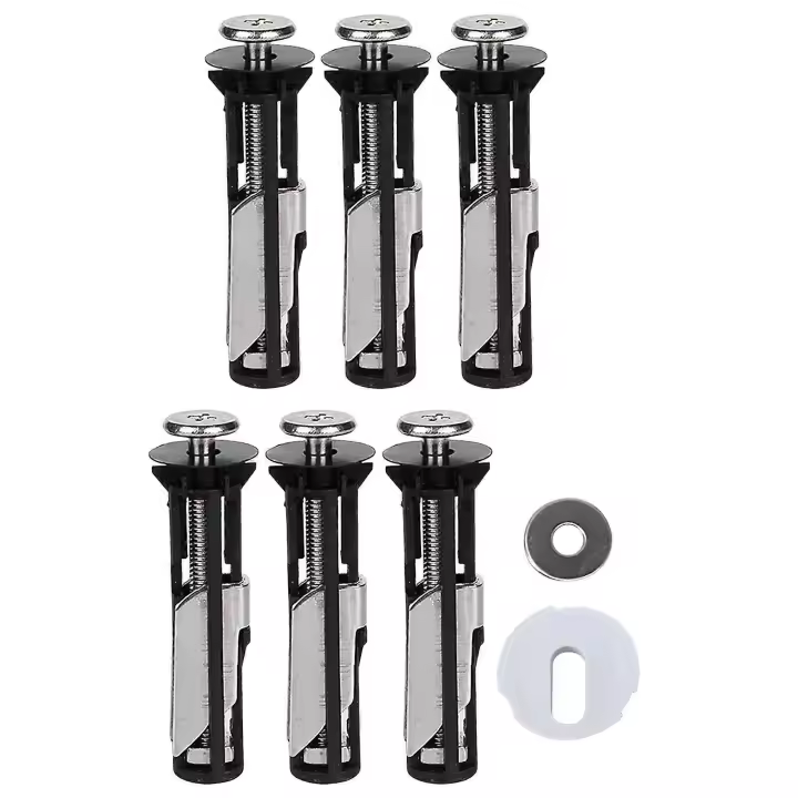 Kit de pernos universales para asiento de inodoro, tornillo de reparación de bisagra de inodoro de baño fácil con tuercas de bloqueo extra largas - 1