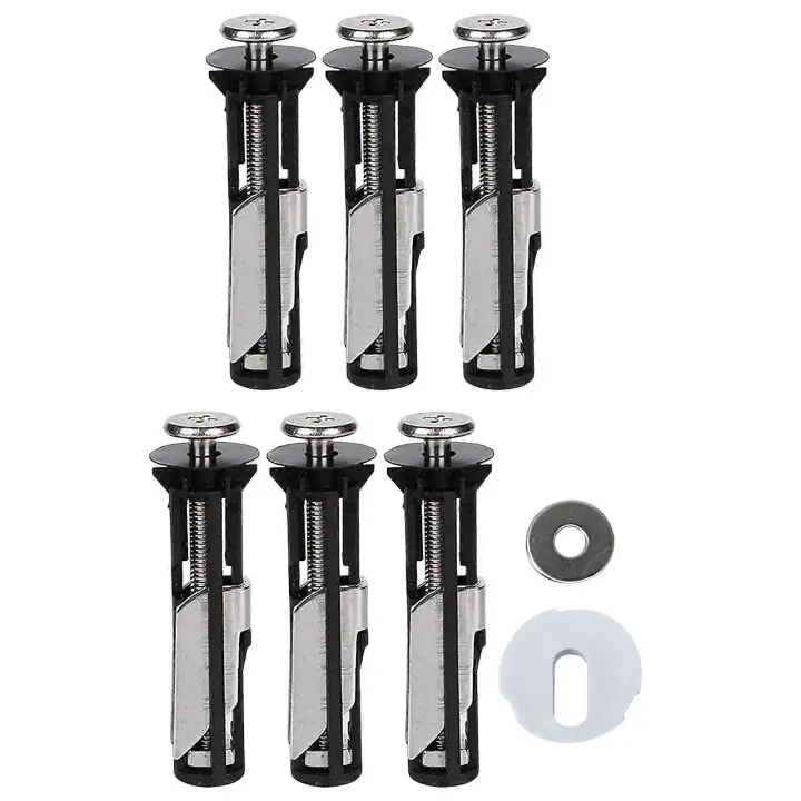 Kit de pernos universales para asiento de inodoro, tornillo de reparación de bisagra de inodoro de baño fácil con tuercas de bloqueo extra largas - 1
