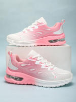 Zapatillas de correr transpirables con cordones para mujer, zapatillas atléticas con cojín de aire, zapatos de entrenamiento deportivos ligeros de malla para exteriores - details 3