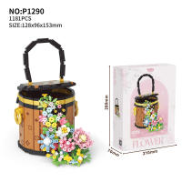 Bloques de construcción de flores eternas para decoración del hogar, bloques de construcción de bolsas creativas, juguetes de bloques en 3D, cesta de rosas para regalo - details 6