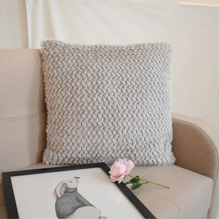 1 ud./2 unidades Funda de cojín geométrico gris, felpa de alta calidad, suave, cálida, decoración del hogar, funda de almohada para dormitorio, sofá, 45x45cm, Color versátil - 1