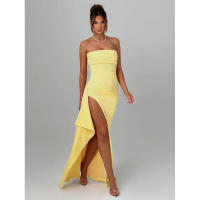 Vestido ajustado irregular con abertura lateral sexy de verano sin tirantes, nuevo y superventas de 2024 - details 5