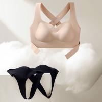 Sujetadores sin costuras 2 en 1 para mujer, Corrector de postura de espalda, ropa interior inalámbrica ajustable, Bralette de realce de copa fina con espalda cruzada - details 1
