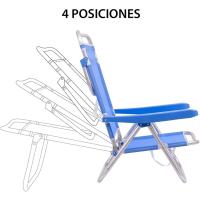 Pack 2 Sillas Playa Plegables |   Ligera Portátil |   Baja y Reclinable de 4 Posiciones |   para Camping, Piscina, Terraza o Jardín Azul - details 3