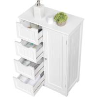 Armario de Baño de Suelo Mueble Auxiliar Comodo con 4 Cajones Estante Ajustable 81x30x83 cm Blanco - details 33