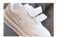 Zapatillas de deporte blancas para niños y niñas, zapatos de tenis escolares informales transpirables de cuero PU, zapatos deportivos antideslizantes a la moda - details 7