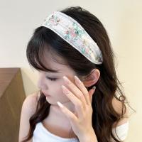 Diadema de encaje bordado de estilo coreano, borde ancho, lazo Floral, cuerda para el cabello, decoración de banda para el cabello con diamantes de imitación y flores de hadas - details 16