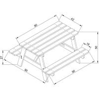 Juego de Mesa de Madera para Niños 90x90xA50 cm Ideal para Exterior o Interior - details 11