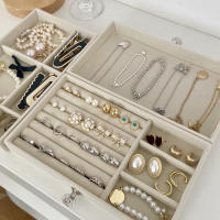 Organizador De Joyas Transparente Caja De Almacenamiento Con Cajones Multicapa Estilo De Mostrador a Prueba De Polvo Con Almacenamiento Para Anillos Collares Y Pendientes Material De Plástico Y Velours - details 3