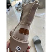 Botas de invierno de las mujeres de moda, zapatos de algodón cálidos y gruesos, forro de agarre a mitad de la pantorrilla, las mujeres de una sola pieza de invierno botas de ante tobillo - details 15