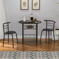 Juego de Sillas de Cocina Pequeña para 2 Personas Conjunto de Muebles de 3 Piezas con Estante - details 7