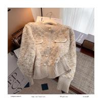 Chaqueta tipo suéter de estilo francés para mujer, cárdigan de punto súper hermoso grueso y de alta gama para otoño e invierno - details 14