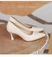 Francés desnudo tacones altos zapatos de mujer stiletto primavera y otoño 2025 nueva primavera solo zapatos profesionales trabajo zapatos de cuero tacón medio - details 22
