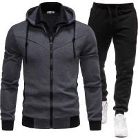 Conjuntos de dos piezas para hombre, trajes deportivos informales a la moda para exteriores, ropa de otoño e invierno - details 1