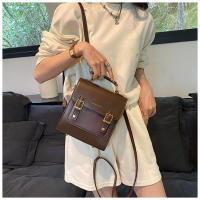 Mini mochila para mujer, nueva moda, versátil, de gran capacidad, bandolera doble con bloques de Color para niñas, bolso escolar pequeño de viaje a la moda - details 8