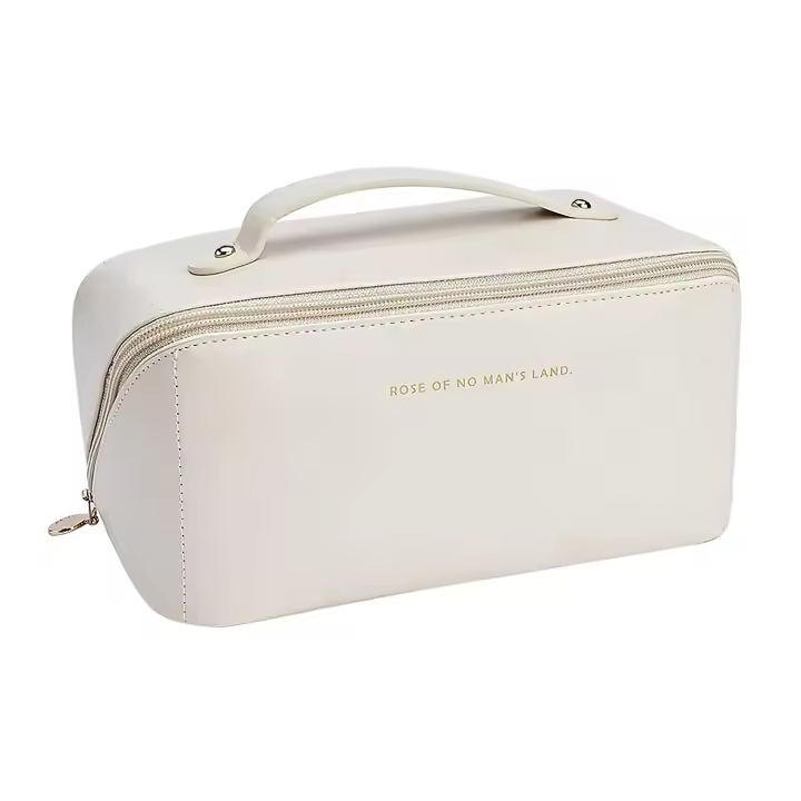 Neceser cosméticos de viaje de CUELO SINTÉTICO gran capacidad, MEJORADO, estuche de maquillaje portátil para mujer, organizador de artículos de tocador multifuncional impermeable - 1