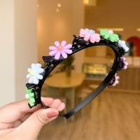 Horquilla coreana con flequillo doble, diadema con flores coloridas de princesa, aro de pelo ondulado para niños, diadema trenzada Kawaii con dientes para fiesta - details 8