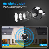 Cámara de puerta inteligente con WiFi, mirilla de vídeo con visión nocturna, PIR, detección de movimiento, visor de puerta, 1080P, 4,3 pulgadas, Tuya, Alexa - details 3