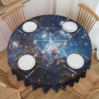 Mantel circular mandala, flor de loto de la vida, impermeable, resistente al aceite, 60 pulgadas, forma geométrica sagrada - details 32