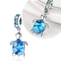 Cuentas de cristal de Murano con forma de tortuga, color plateado, ideales para hacer joyas - details 1