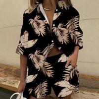 Conjunto de Verano 2025 para Mujer Blusa de Cuello Camisero con Estampado Floral y Shorts Holgados - details 2