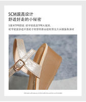 Nuevas sandalias de moda con diamantes de imitación, versión coreana, plataforma y tacón de cuña para mujer - details 7