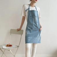 Uniforme unisex delantal de mezclilla simple para cocinar ideal para cocina, belleza, uñas, café - details 2
