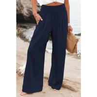 Primavera y verano, superventas, ropa para mujer, nuevos pantalones casuales de pierna ancha tejidos de algodón y lino, pantalones de pierna ancha para playa para mujer - details 5