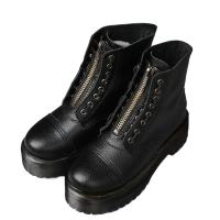 Botas de mujer, botas de plataforma de cuero genuino, zapatos de moto con cremallera frontal, suelas ópticas, moda Sexy Punk, botas de invierno para hombre 35-46 - details 0