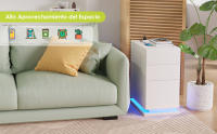 RCynview Mesita de Noche Blanca Diseño Rectangular de Madera 3 Cajones de Almacenamiento - details 2
