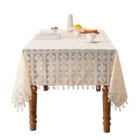 Mantel de crochet verde retro, funda de tela hueca, ENCE para el hogar, decoración de mantel de mesa de comedor - details 0